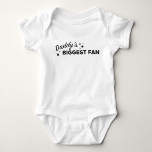 Der größte Fan des Vatis in schwarzem Text   Baby Strampler