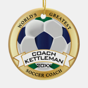 Der größte Fußballtrainer der Welt: Grün, Blau Keramik Ornament