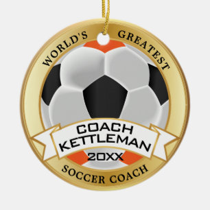 Der größte Fußballtrainer der Welt - Orange, Sc Keramik Ornament