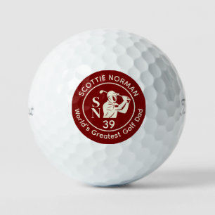 'Der größte Golfspieler der Welt', düsterrotes LOG Golfball