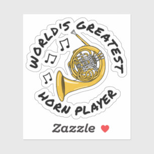 Der größte Horn-Spieler der Welt, der französische Aufkleber