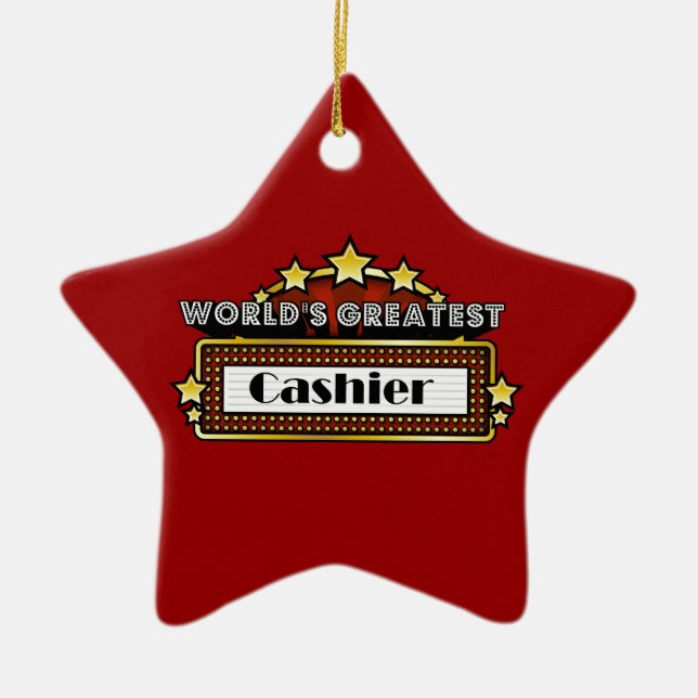 Der größte Kassierer der Welt Keramik Ornament (Vorne)