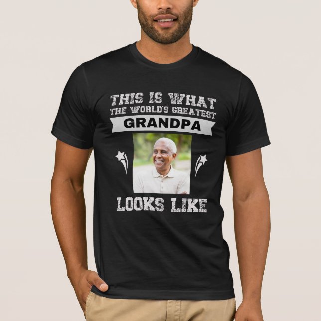 Der größte Opa der Welt, individuelle Name Foto T-Shirt (Vorderseite)