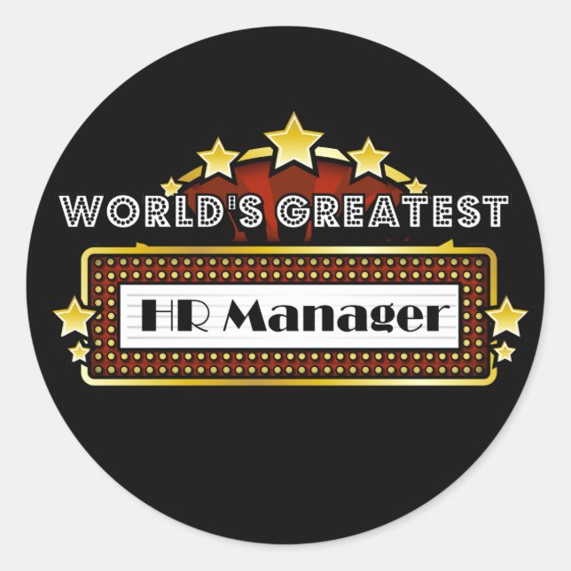 Der größte Personalmanager der Welt Runder Aufkleber (Vorderseite)