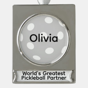 Der größte Pickleball-Partner der personalisierten Banner-Ornament Silber