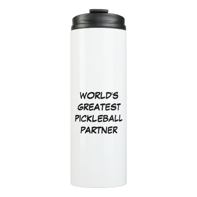 Der größte Pickleball-Partner der Welt Thermosbecher (Vorderseite)
