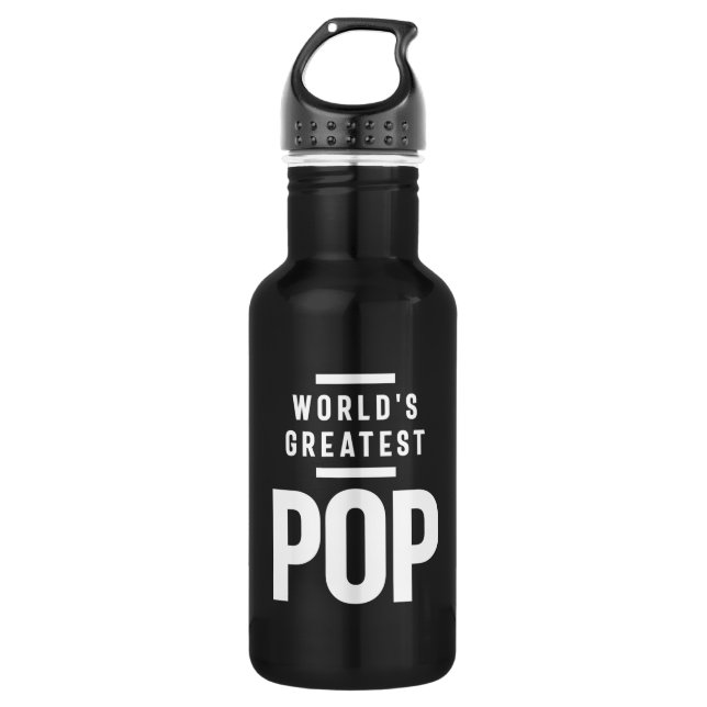 Der größte Pop der Welt | Father Grandpa-Geschenk Edelstahlflasche (Vorderseite)