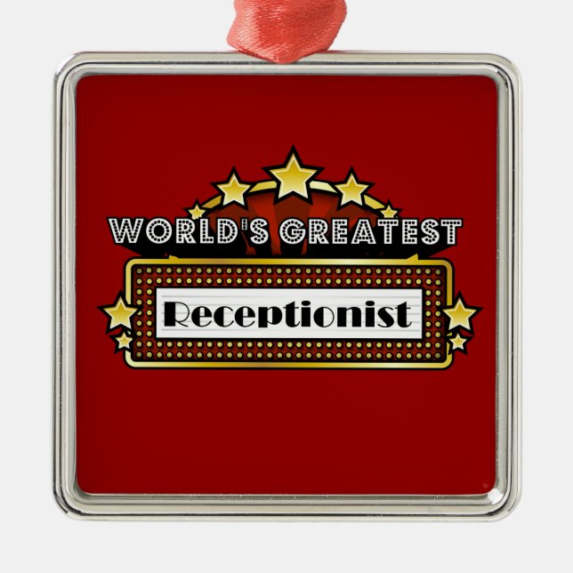 Der größte Rezeptionist der Welt Silbernes Ornament (Vorne)