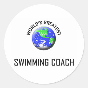 Der größte Schwimmlehrer der Welt Runder Aufkleber
