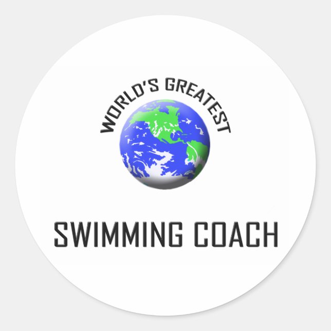 Der größte Schwimmlehrer der Welt Runder Aufkleber (Vorderseite)