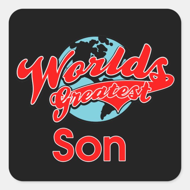Der größte Sohn der Welt Quadratischer Aufkleber (Vorderseite)