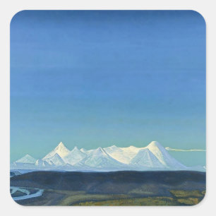 „Der Größte und der Heilige“ von Nicholas Roerich Quadratischer Aufkleber