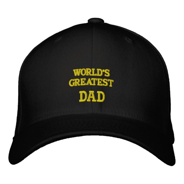 Der größte Vater der Welt... bestickte HOLZ Kappe (Vorderseite)