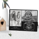 Der größte Vater der Welt, das Foto des eigenen Va Fotoplatte<br><div class="desc">Überraschender Papa mit diesem wunderschönen Foto-Plakat Geschenk perfekt für die Ausstellung in ihrem Büro mit Stolz und Liebe! Plaque mit der Phrase "World's most dad, limited edition, All time No. 1 Vater" mit zwei Bildvorlagen für Ihre Bilder und zwei Textabschnitte, um mit Ihren eigenen Phrasen und Kindernamen oder Nachricht personalisieren....</div>