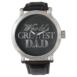 Der größte Vater der Welt Elegant Black Gray Typog Armbanduhr