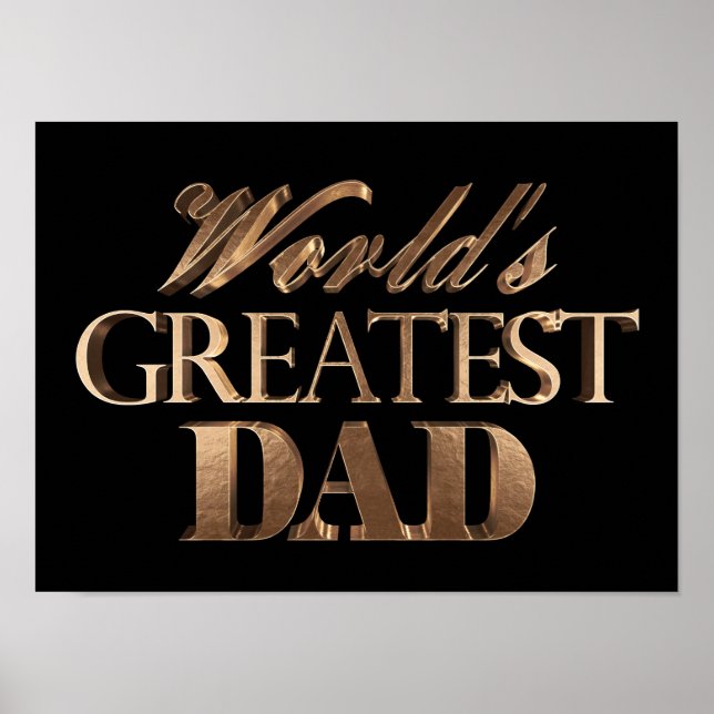 Der größte Vater der Welt - Elegante Schwarzgoldty Poster (Vorne)