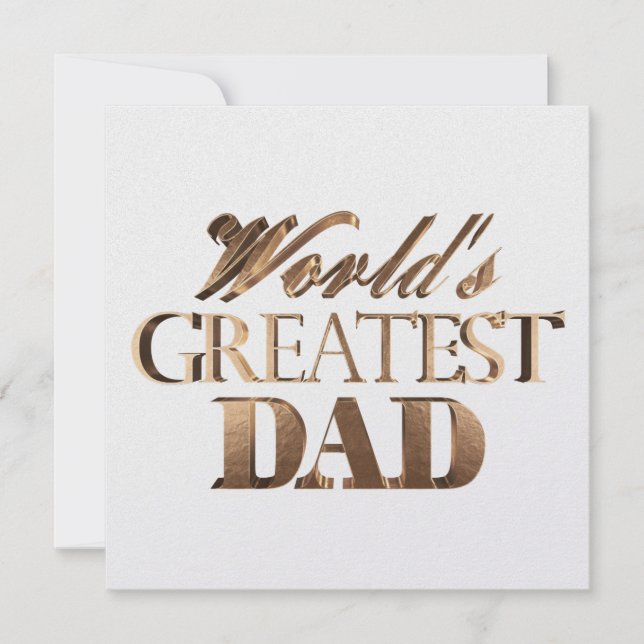 Der größte Vater der Welt - Elegante Text-Gold-Typ Karte (Vorderseite)