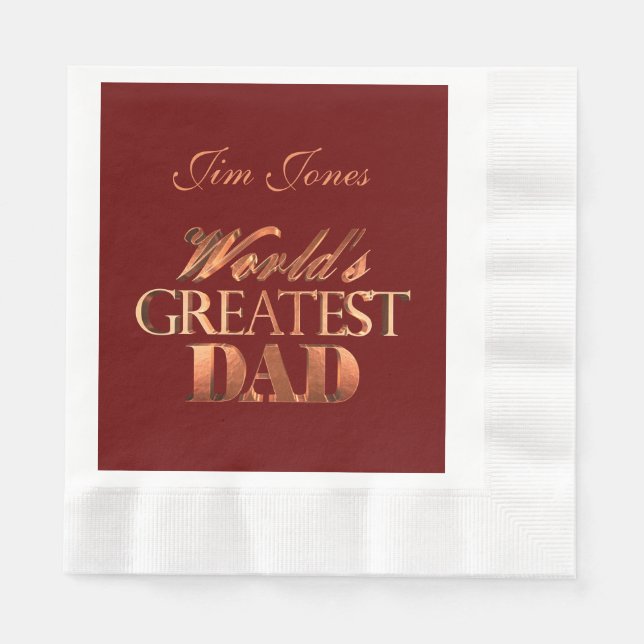 Der größte Vater der Welt: Eleganter, roter Metall Serviette (Vorderseite)