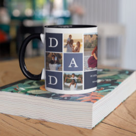 Der größte Vater der Welt | Moderner 5-Foto-Farbbl Tasse