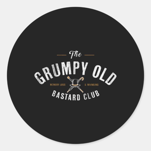 Der Grumpy Old Bastard Club Runder Aufkleber (Vorderseite)