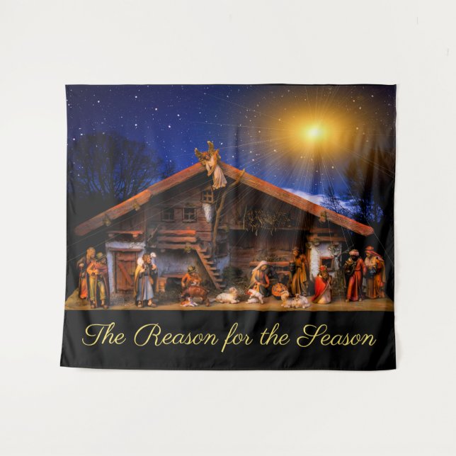 Der Grund für das Weihnachtskrippenband Wandteppich (Vorderseite (Horizontal))