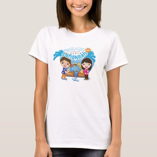 Der grundlegende T - Shirt 102 Songkran Frauen (Vorderseite)