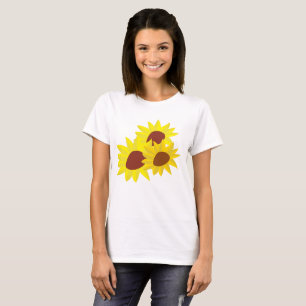 Der grundlegende T - Shirt der Sonnenblume-Frauen