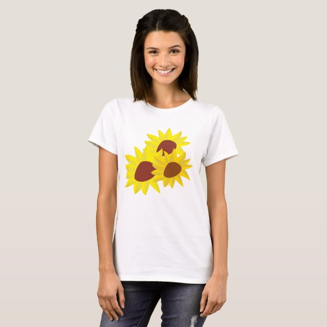 Der grundlegende T - Shirt der Sonnenblume-Frauen (Vorne ganz)