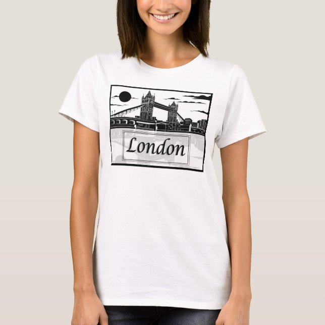 Der grundlegende T - Shirt London-Frauen (Vorderseite)