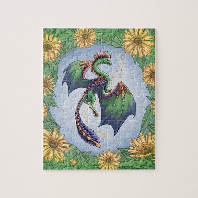 Der Grüne Drache der Sommernatur Fantasy Art (Vertikal)