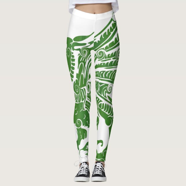 Der Grüne Drache Leggings (Vorderseite)