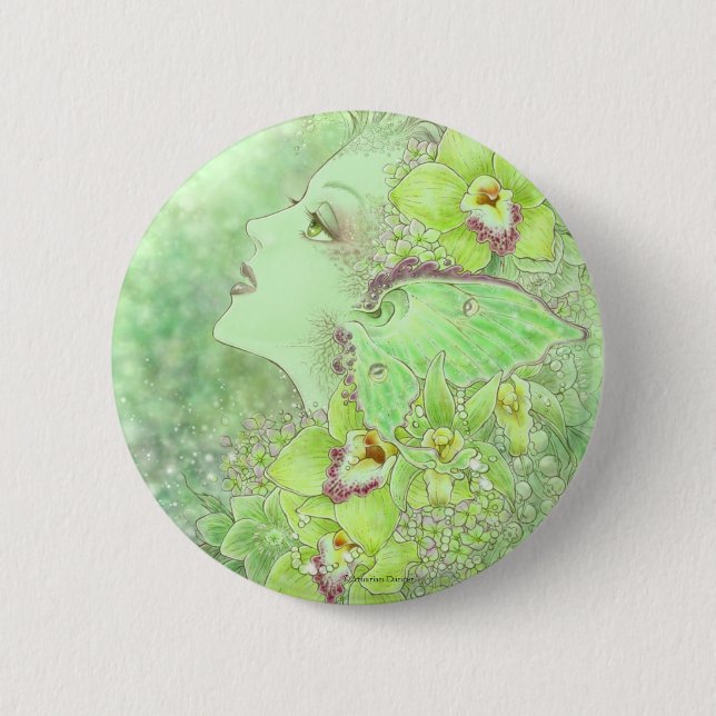 Der grüne Feen-Knopf Button (Vorderseite)