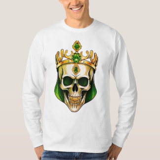 Der grüne König Schädel mit einer Juwelenkrone T-Shirt