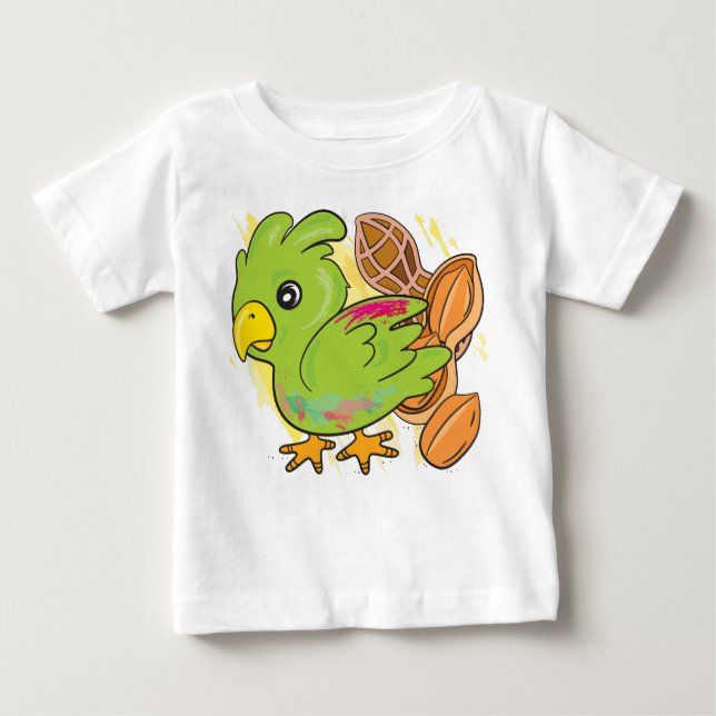 Der grüne Papagei Baby T-shirt (Vorderseite)