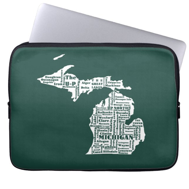 Der grüne Staat der Städte von Michigan Laptopschutzhülle (Vorderseite)