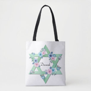 Der Grüne Star von David mit pastellfarbenen Blum Tasche