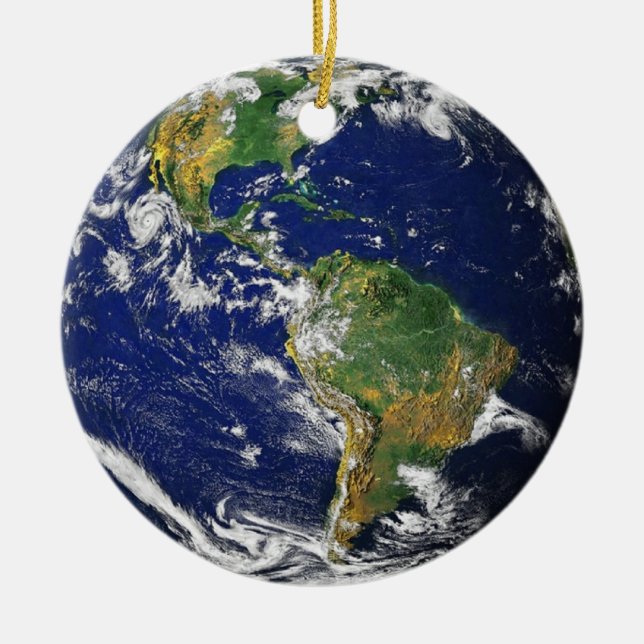 Der grüne und blaue Planet Erde Keramik Ornament (Vorne)