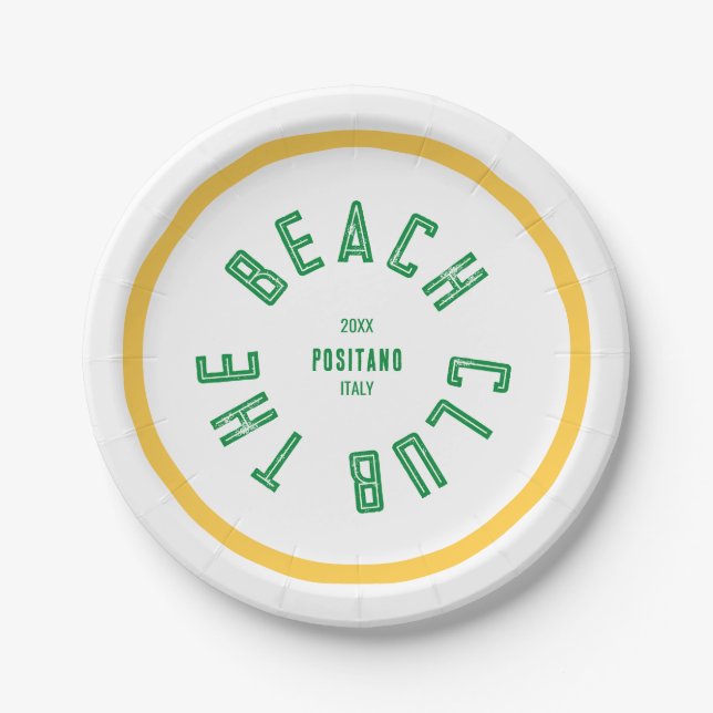 Der grüne Wappen des Beach Club Pappteller (Vorderseite)