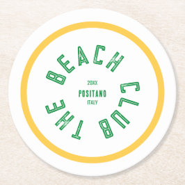 Der grüne Wappen des Beach Club Runder Pappuntersetzer
