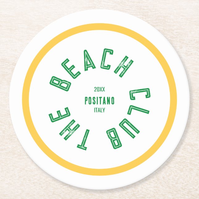 Der grüne Wappen des Beach Club Runder Pappuntersetzer (Vorderseite)