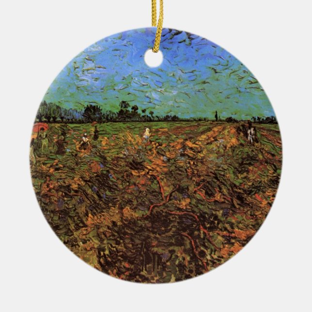 Der grüne Weinberg von Vincent van Gogh Keramikornament (Vorne)
