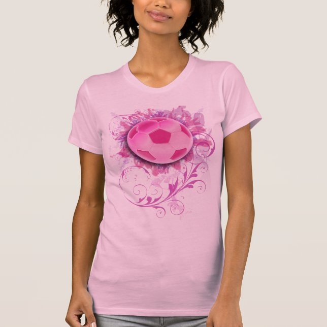 Der Grunge-Blumenfußball-Mode-Shirt der Frauen T-Shirt (Vorderseite)