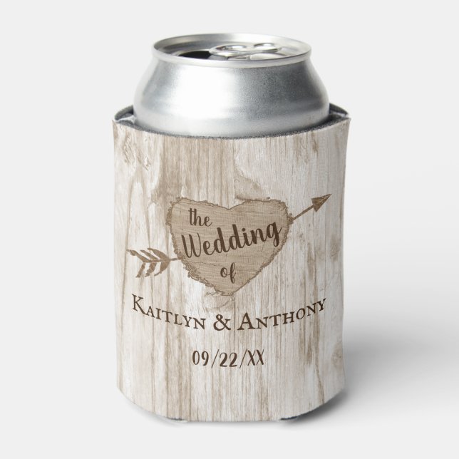 Der Gunst der gemeißelten Herzbaum Wedding Collect Dosenkühler (Kanne Vorderseite)