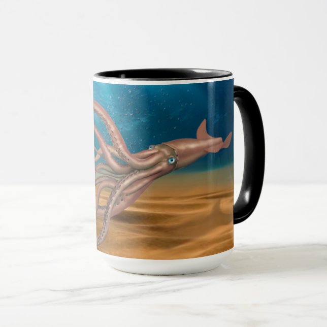 DER GÜNSTIGE TINTENFISCH TASSE (VorderseiteRechts)