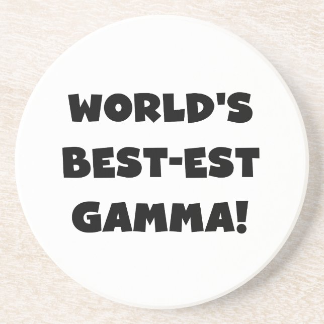 Der Gut-est-Gamma der Welt Schwarzweiss Getränkeuntersetzer (Vorne)