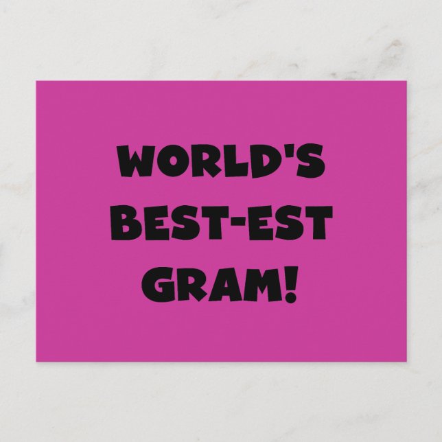 Der Gut-est-Gramm-Schwarz-Text-T-Shirts und Postkarte (Vorderseite)