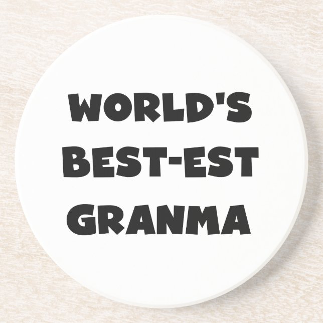 Der Gut-est Granma der Welt Schwarzweiss Sandstein Untersetzer (Vorne)