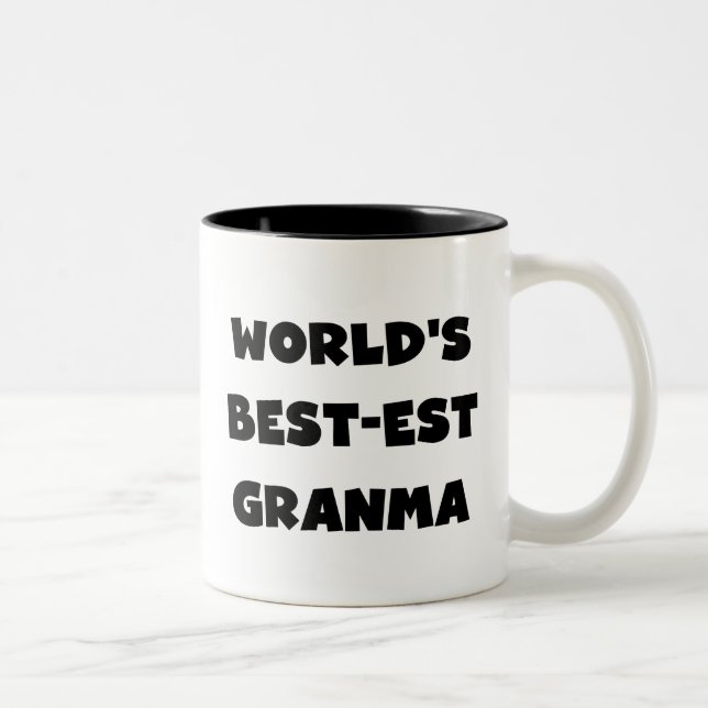 Der Gut-est Granma der Welt Schwarzweiss Zweifarbige Tasse (Rechts)
