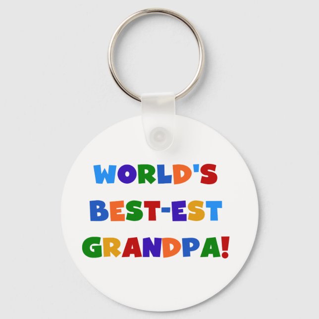 Der Gut-est-Großvater-helle Farbgeschenke der Welt Schlüsselanhänger (Vorderseite)