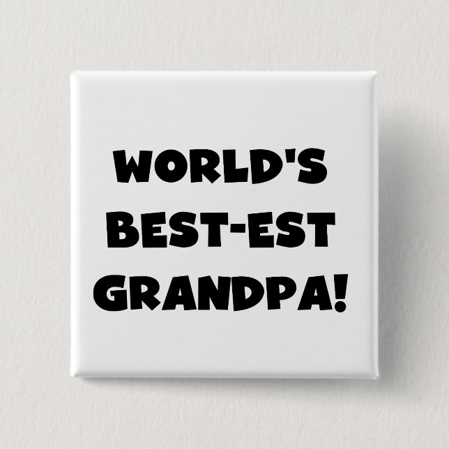 Der Gut-est-Großvater-schwarzer oder weißer Text Button (Vorderseite)